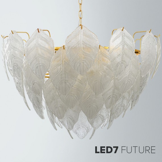Loft Industry Modern - Glass Feathers Chandelier